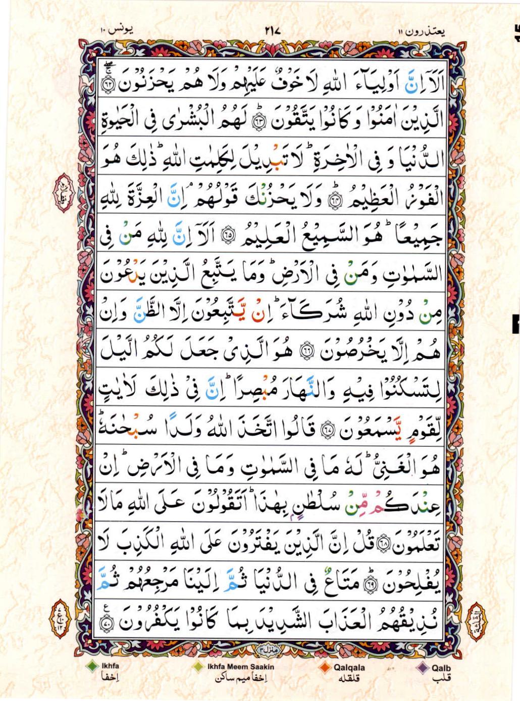 15 Lines Color Coded Al Quran Juz 11 Page 217