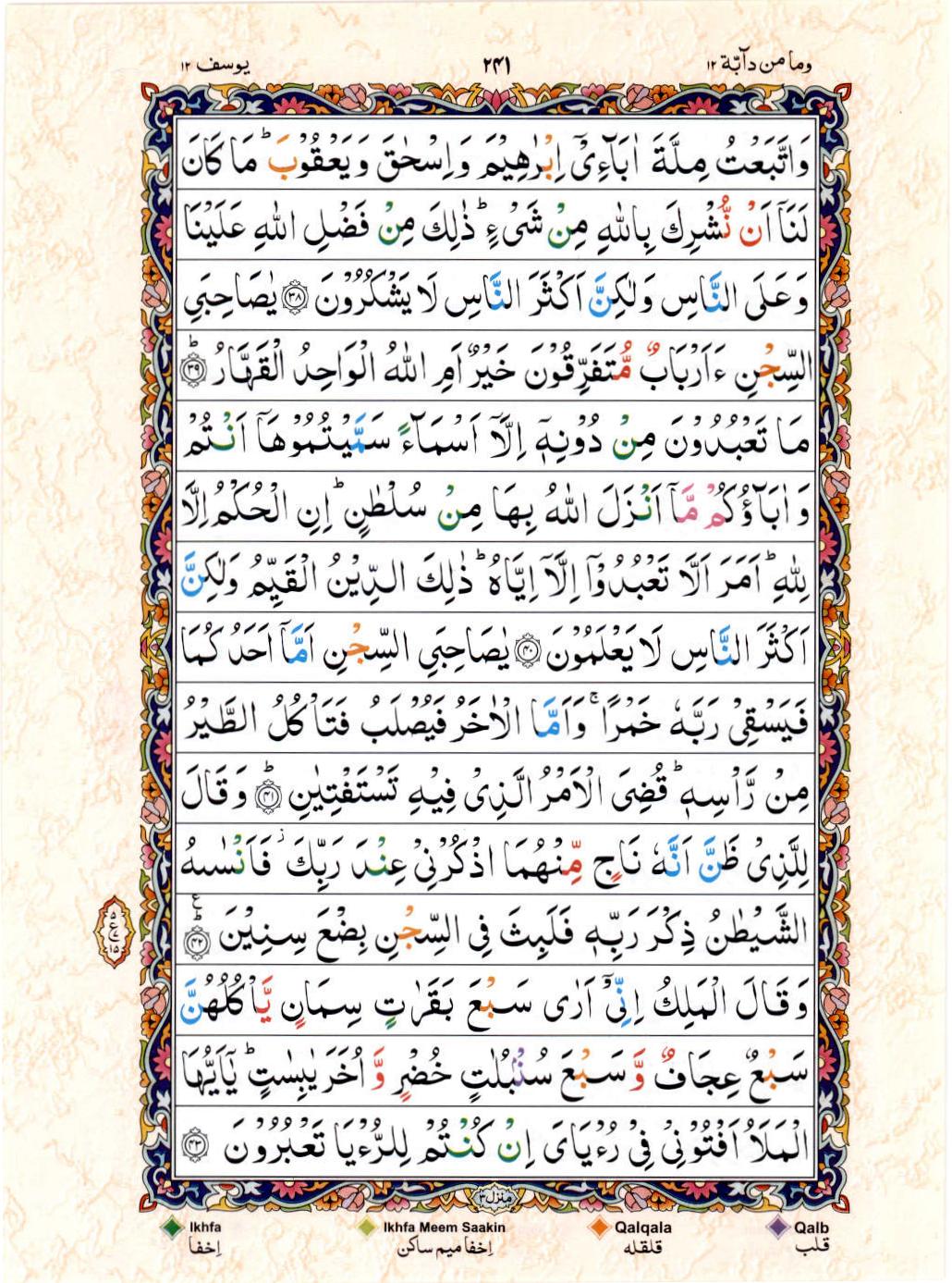 15 Lines Color Coded Al Quran Juz 12 Page 241