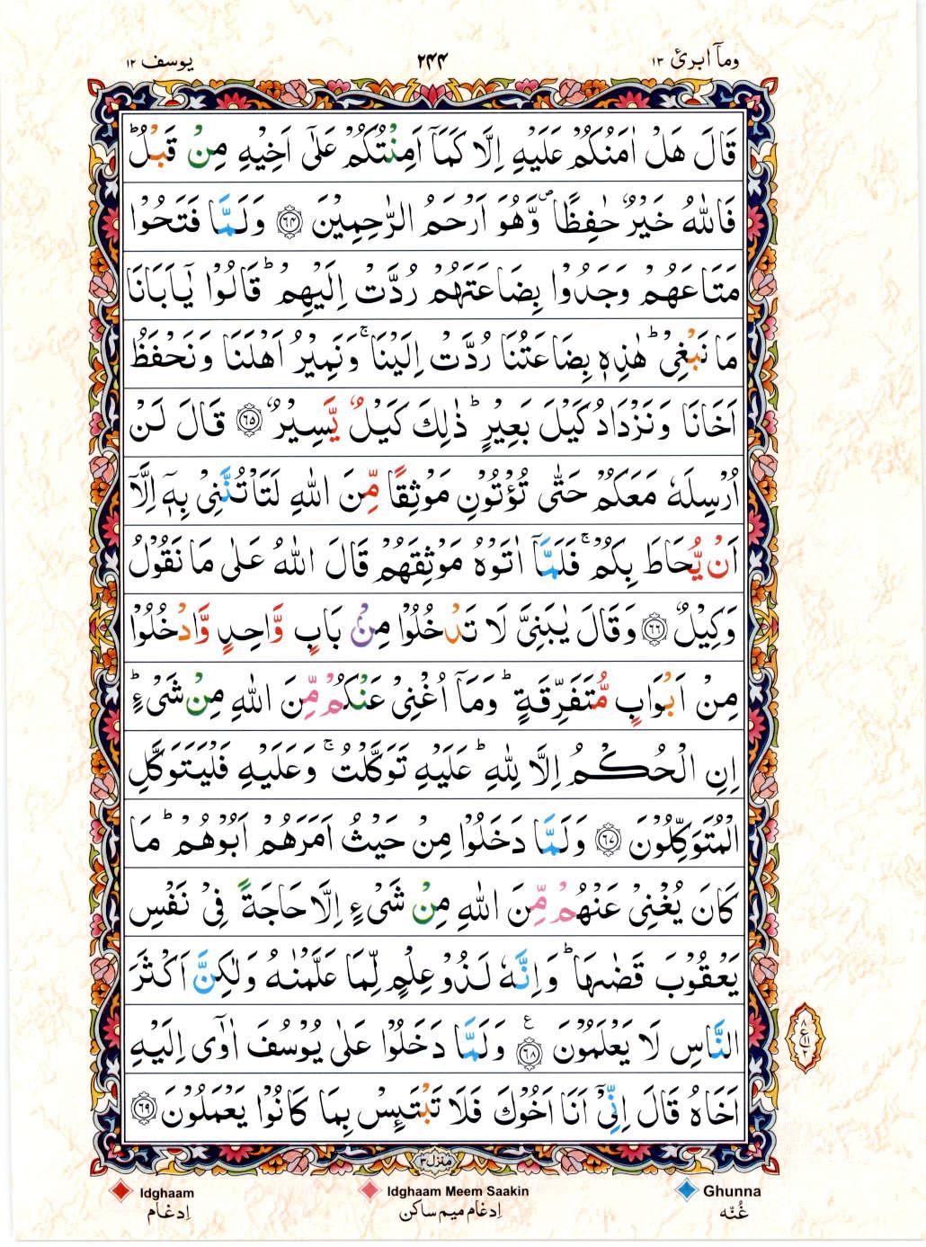 15 Lines Color Coded Al Quran Juz 13 Page 244