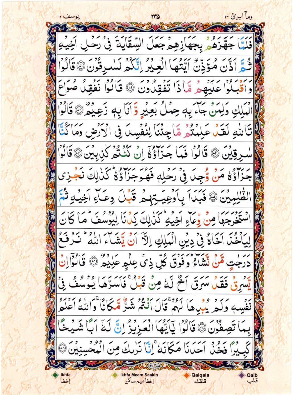 15 Lines Color Coded Al Quran Juz 13 Page 245