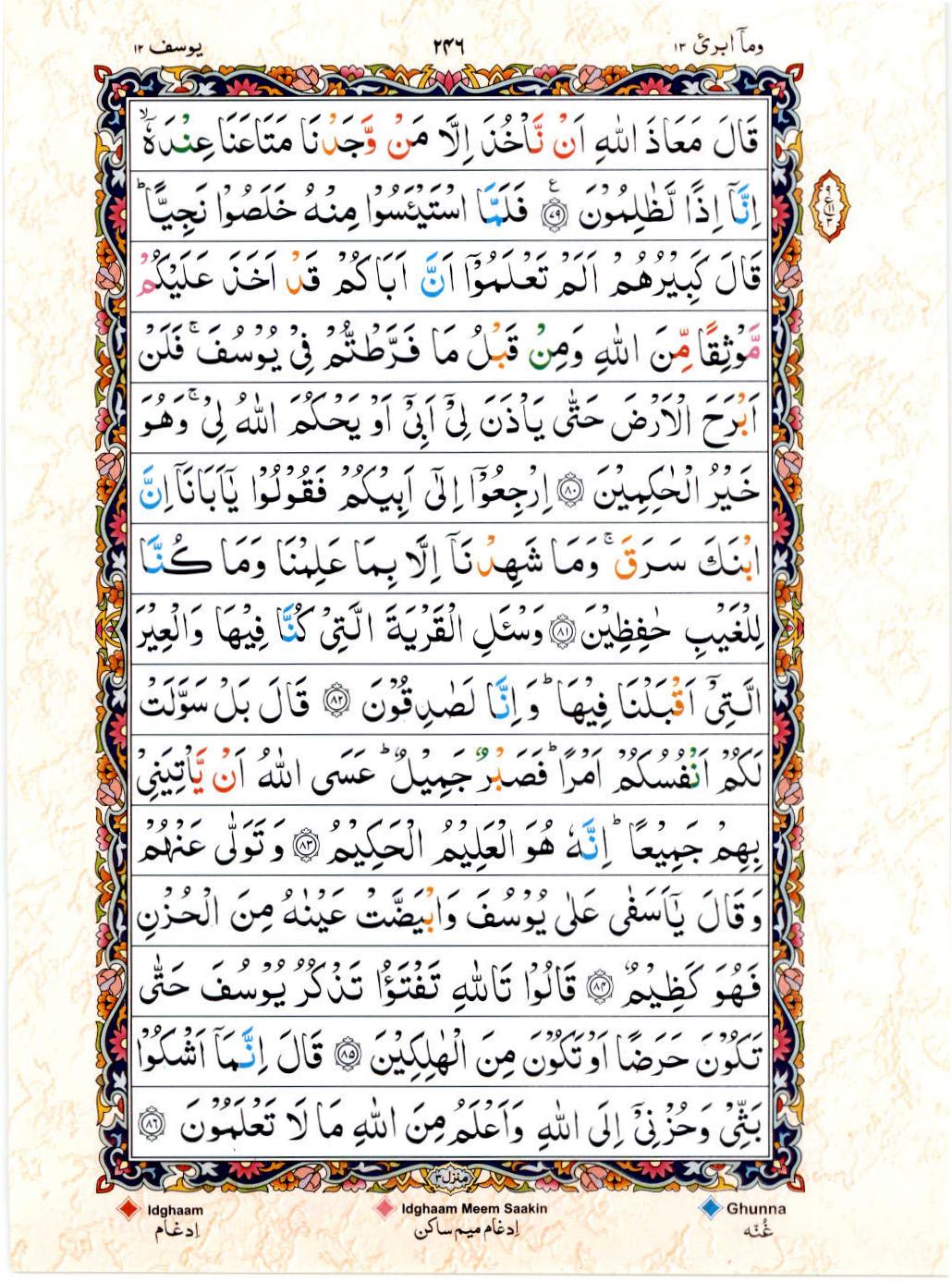 15 Lines Color Coded Al Quran Juz 13 Page 246