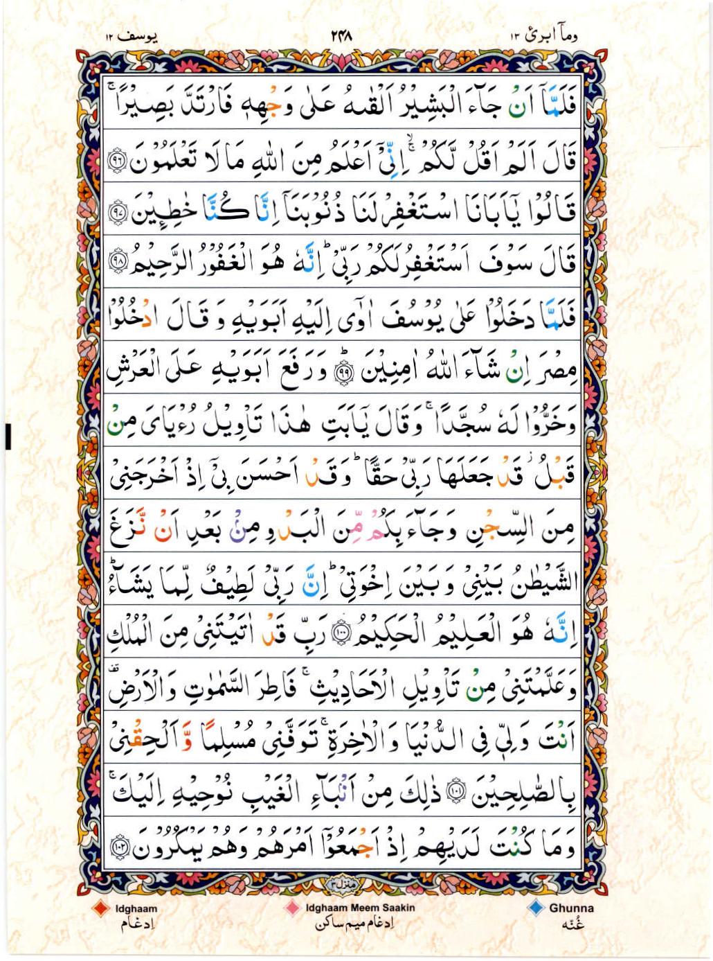 15 Lines Color Coded Al Quran Juz 13 Page 248