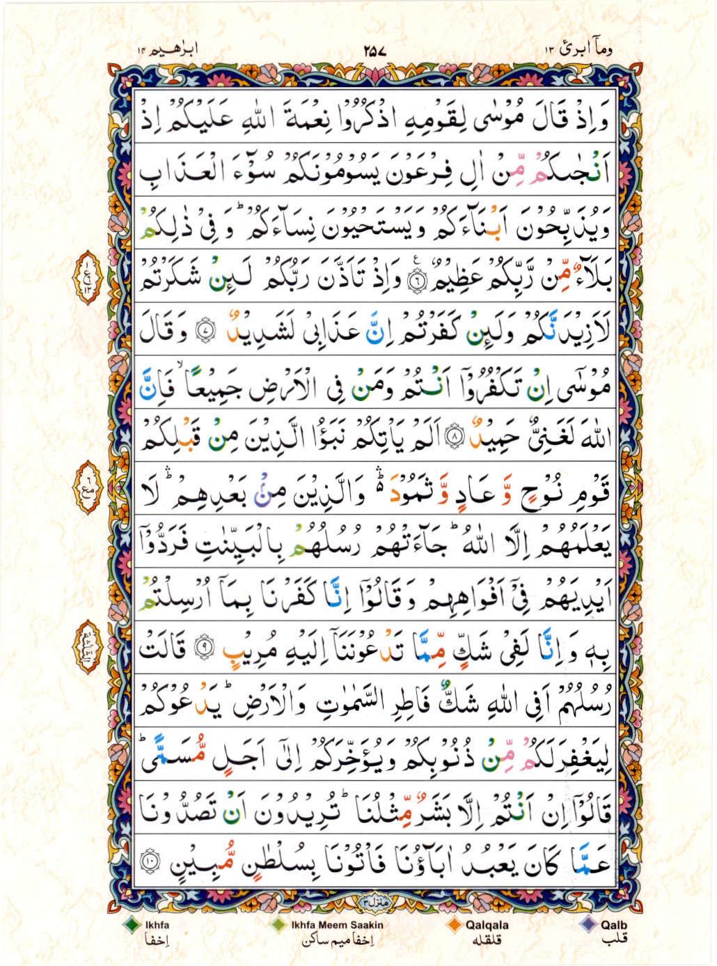 15 Lines Color Coded Al Quran Juz 13 Page 257