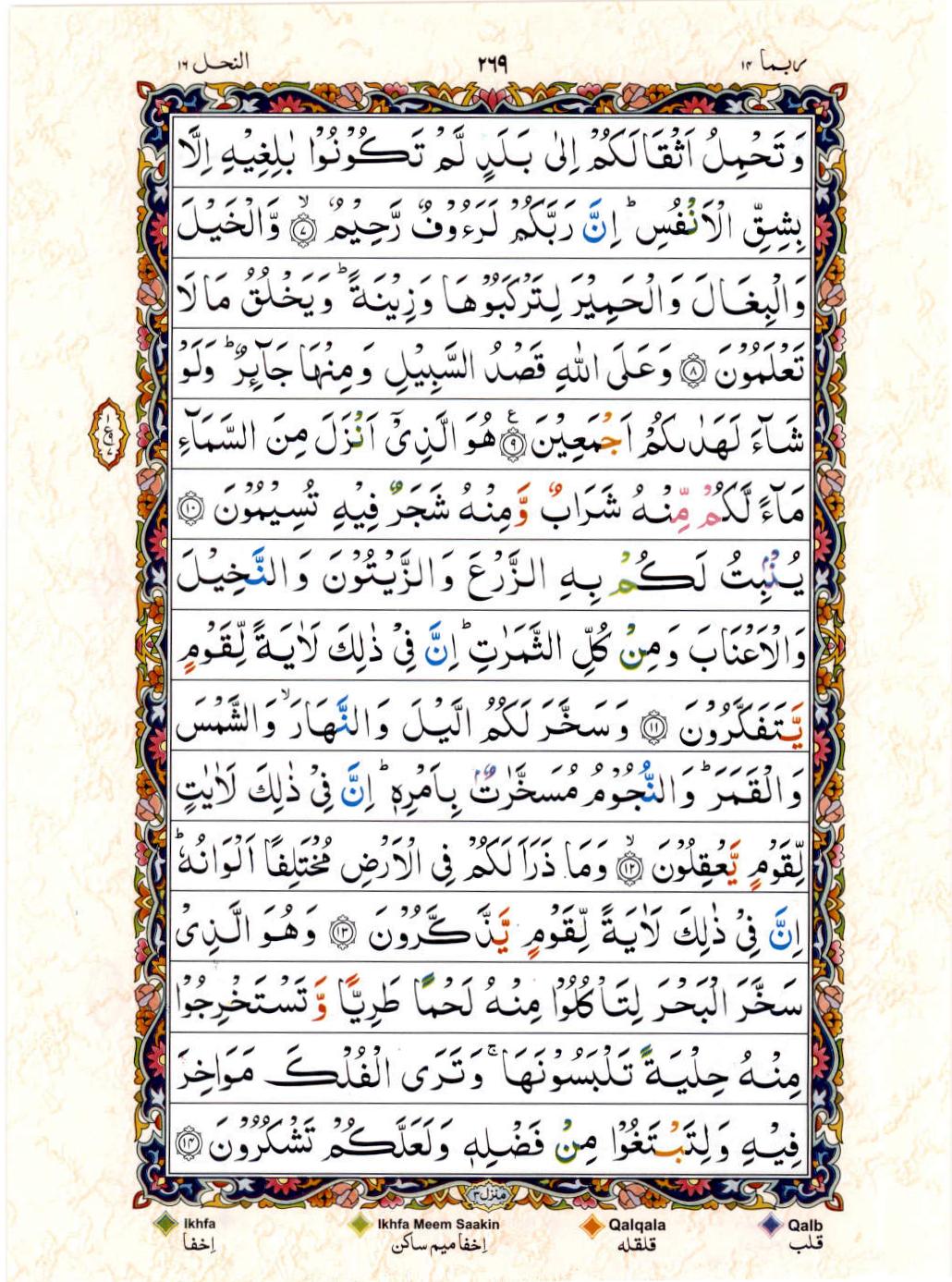 15 Lines Color Coded Al Quran Juz 14 Page 269