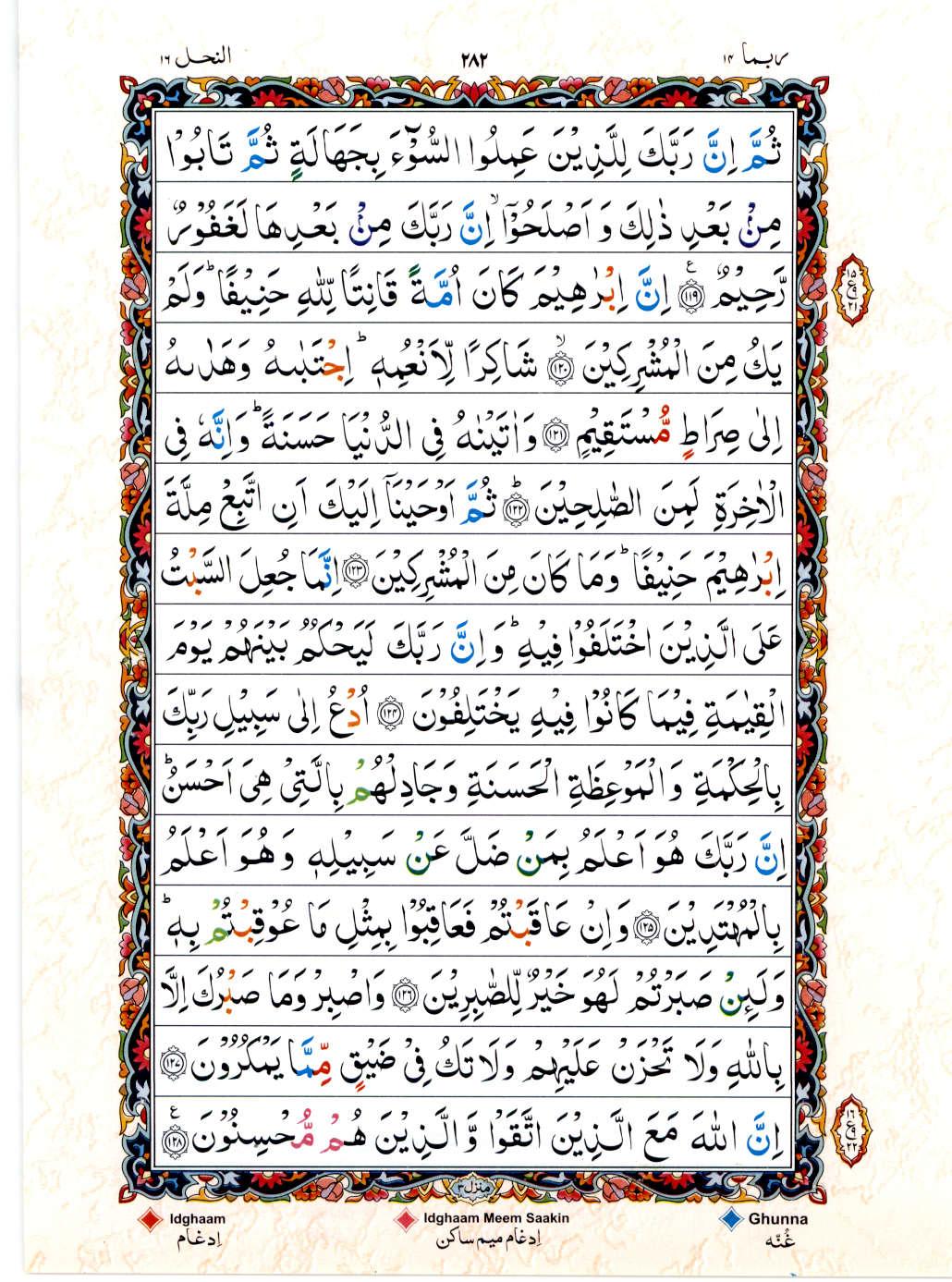 15 Lines Color Coded Al Quran Juz 14 Page 282