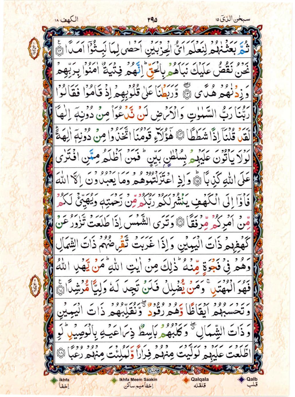 15 Lines Color Coded Al Quran Juz 15 Page 295