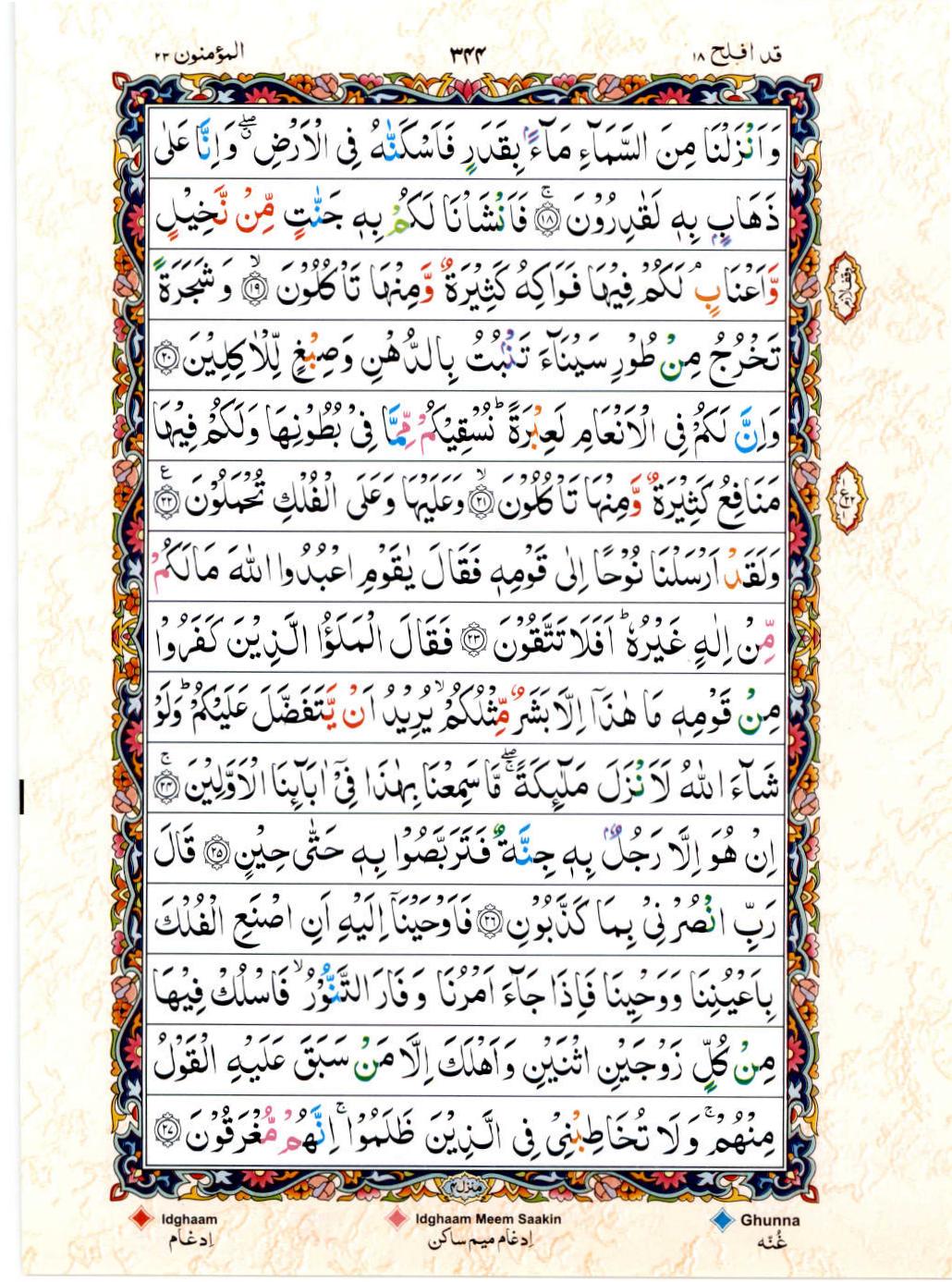 15 Lines Color Coded Al Quran Juz 18 Page 344