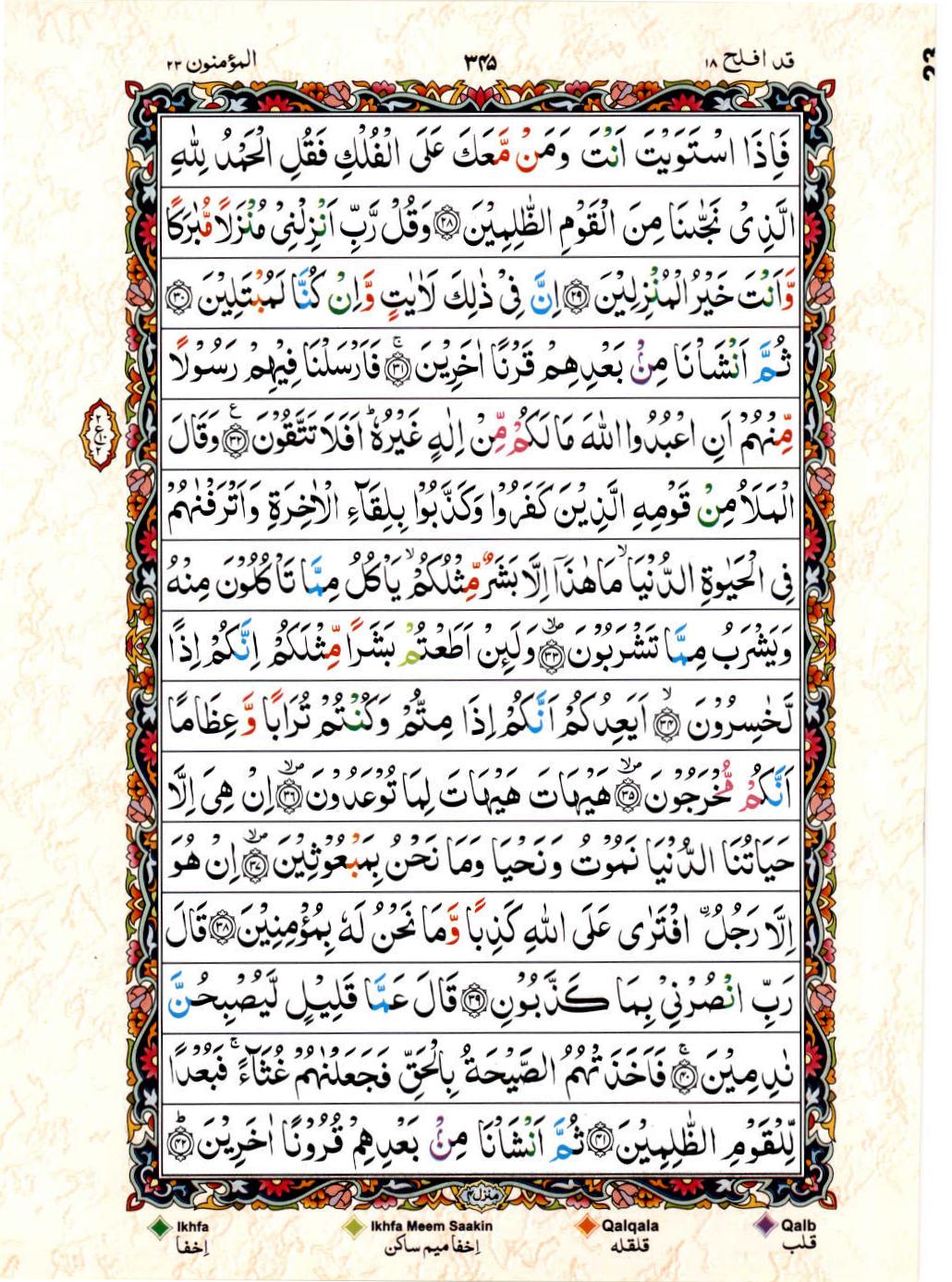 15 Lines Color Coded Al Quran Juz 18 Page 345