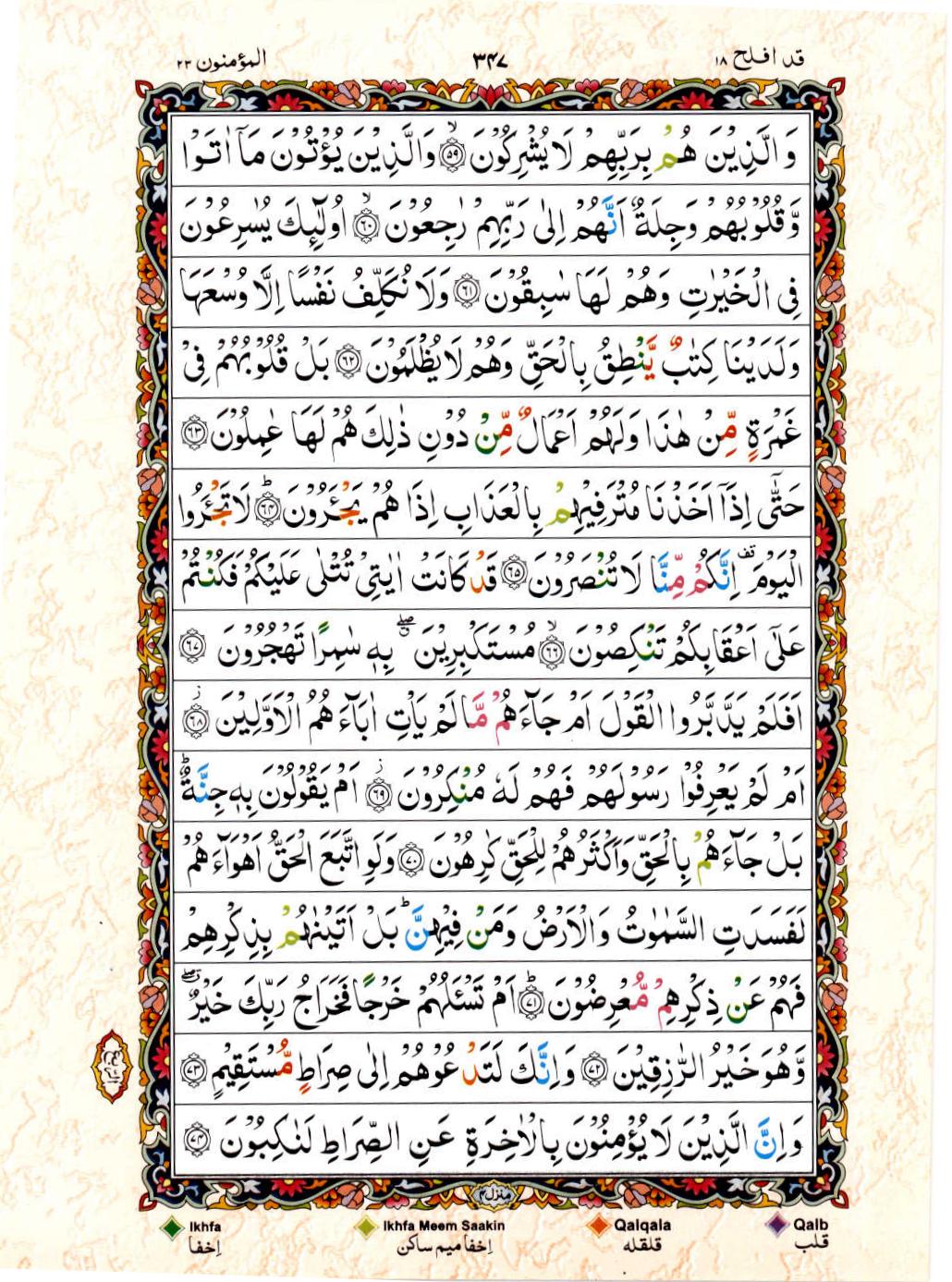 15 Lines Color Coded Al Quran Juz 18 Page 347