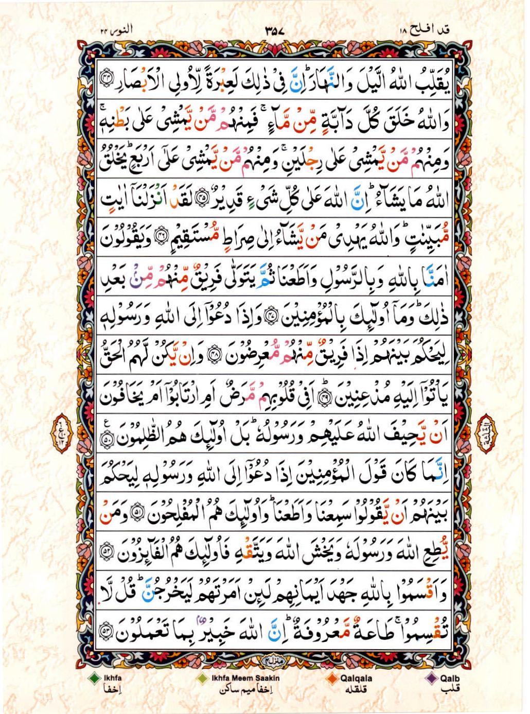 15 Lines Color Coded Al Quran Juz 18 Page 357