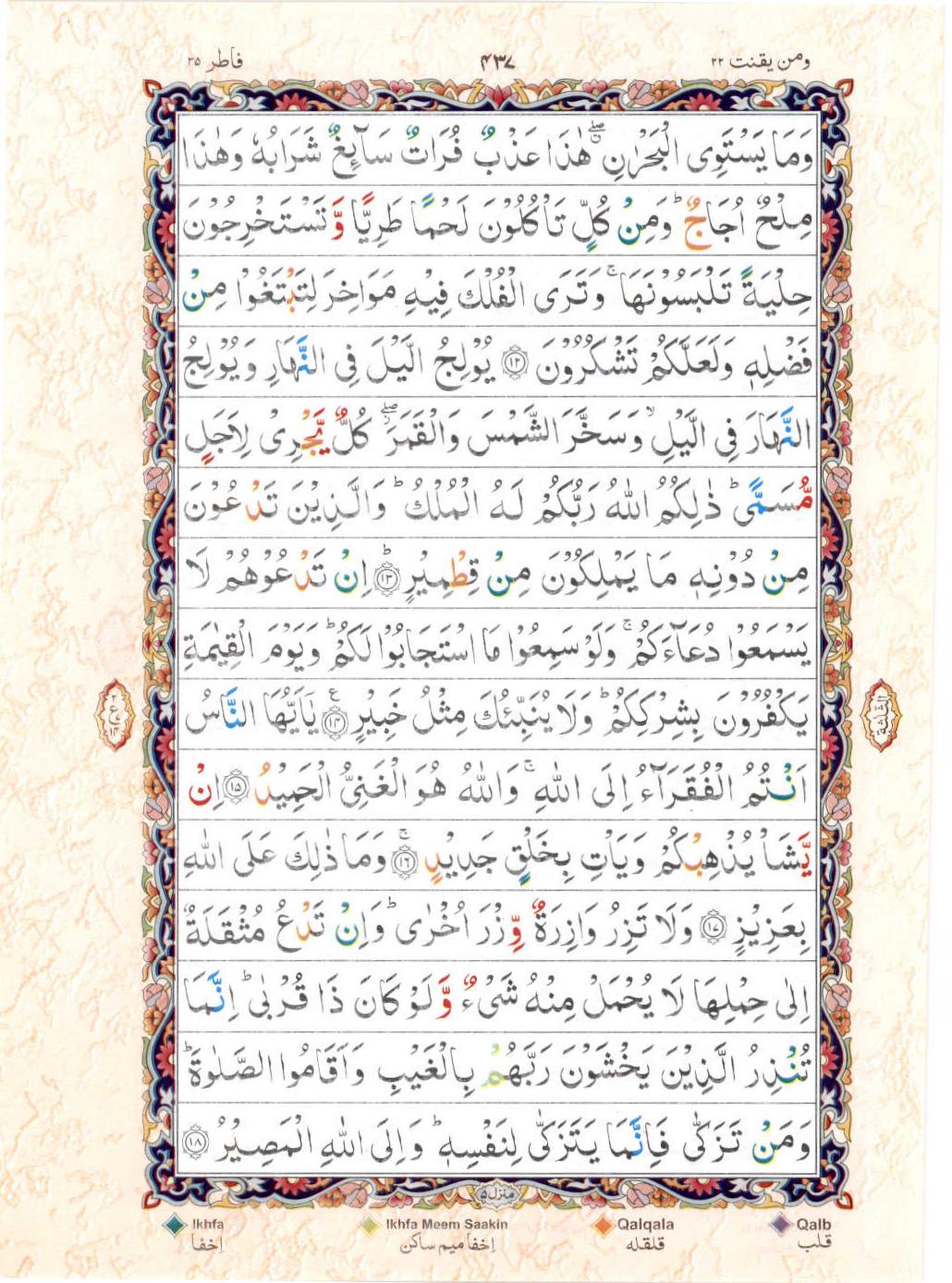 15 Lines Color Coded Al Quran Juz 22 Page 437