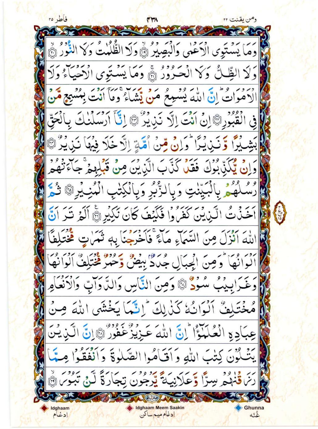 15 Lines Color Coded Al Quran Juz 22 Page 438