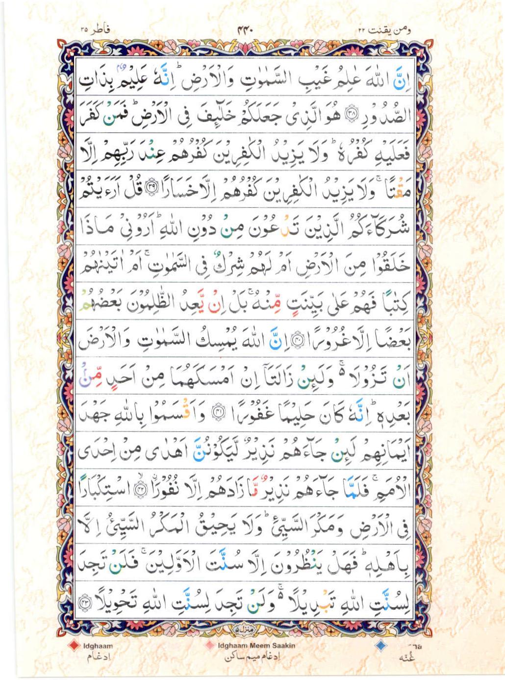 15 Lines Color Coded Al Quran Juz 22 Page 440