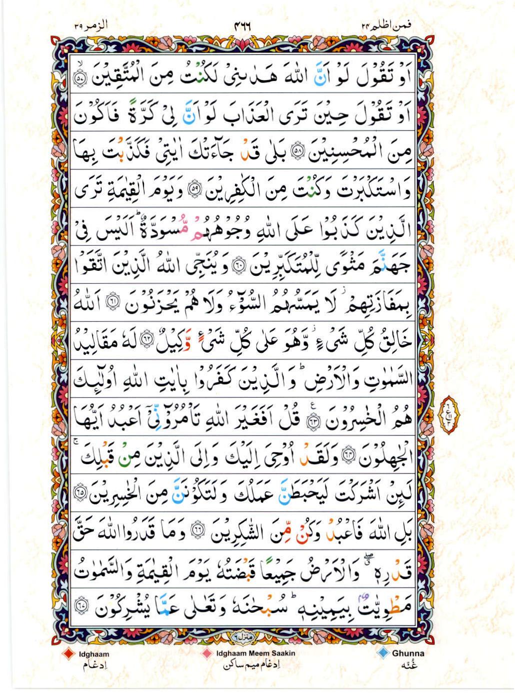 15 Lines Color Coded Al Quran Juz 24 Page 466