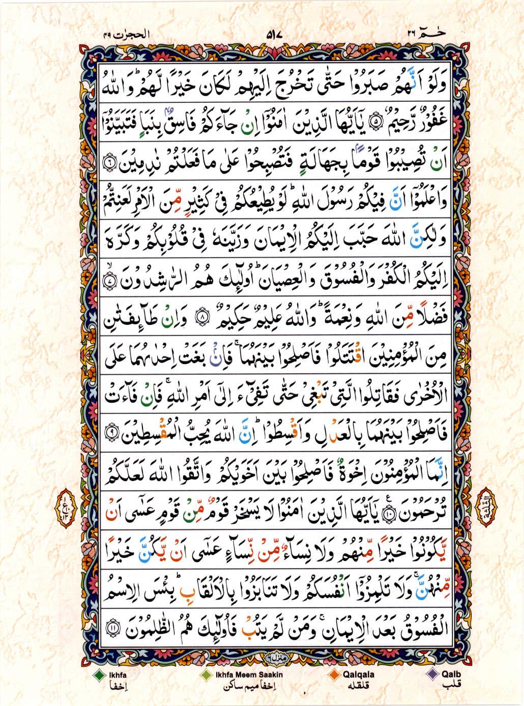 15 Lines Color Coded Al Quran Juz 26 Page 517