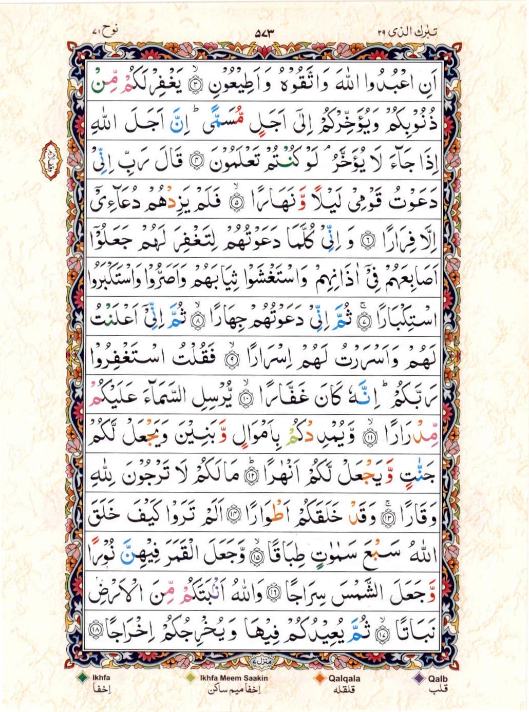 15 Lines Color Coded Al Quran Juz 29 Page 573