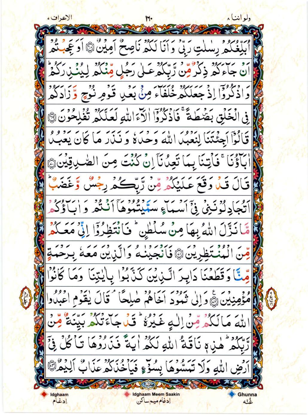 15 Lines Color Coded Al Quran Juz 8 Page 160