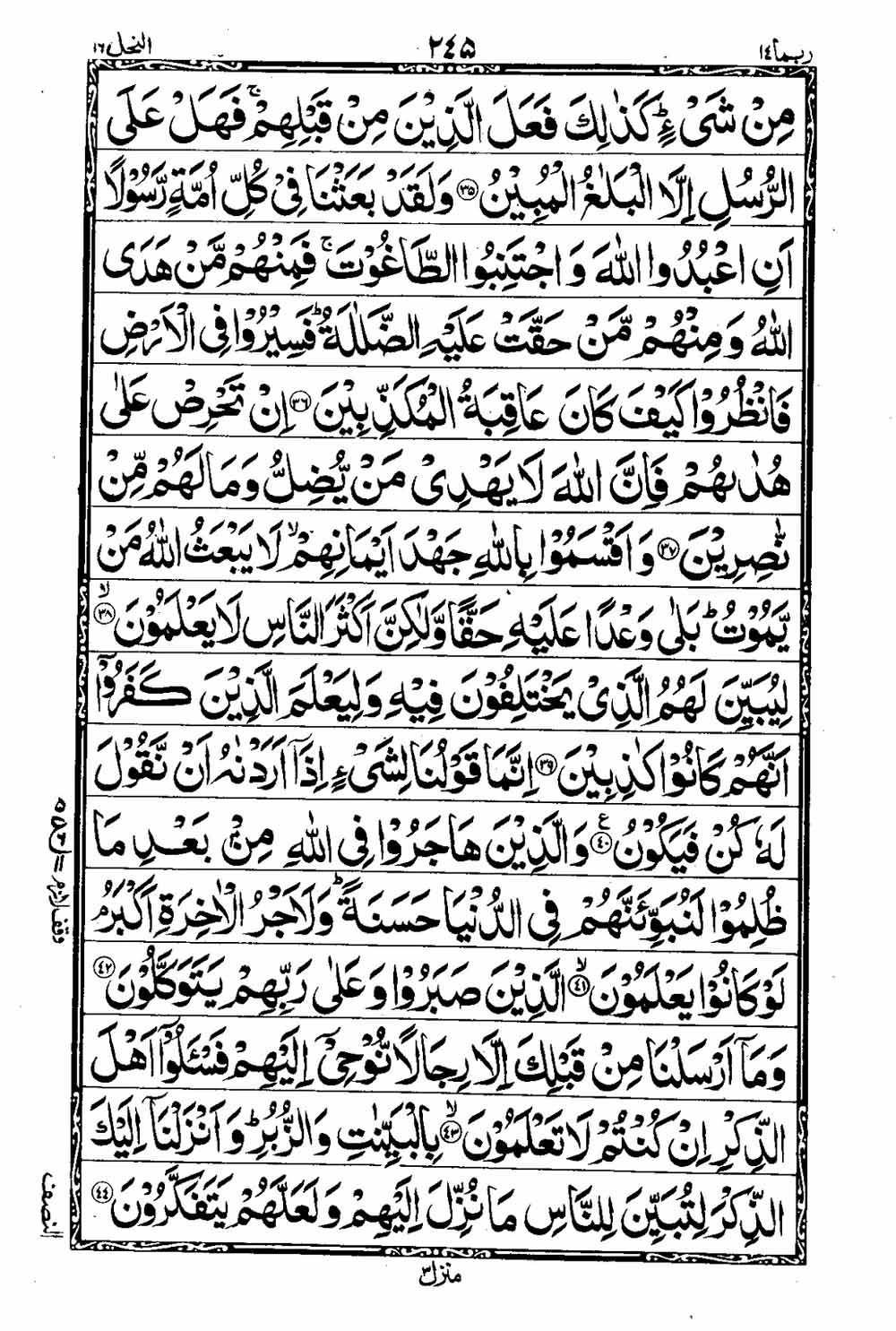 16 Lines Al Quran Part 14 Page 246