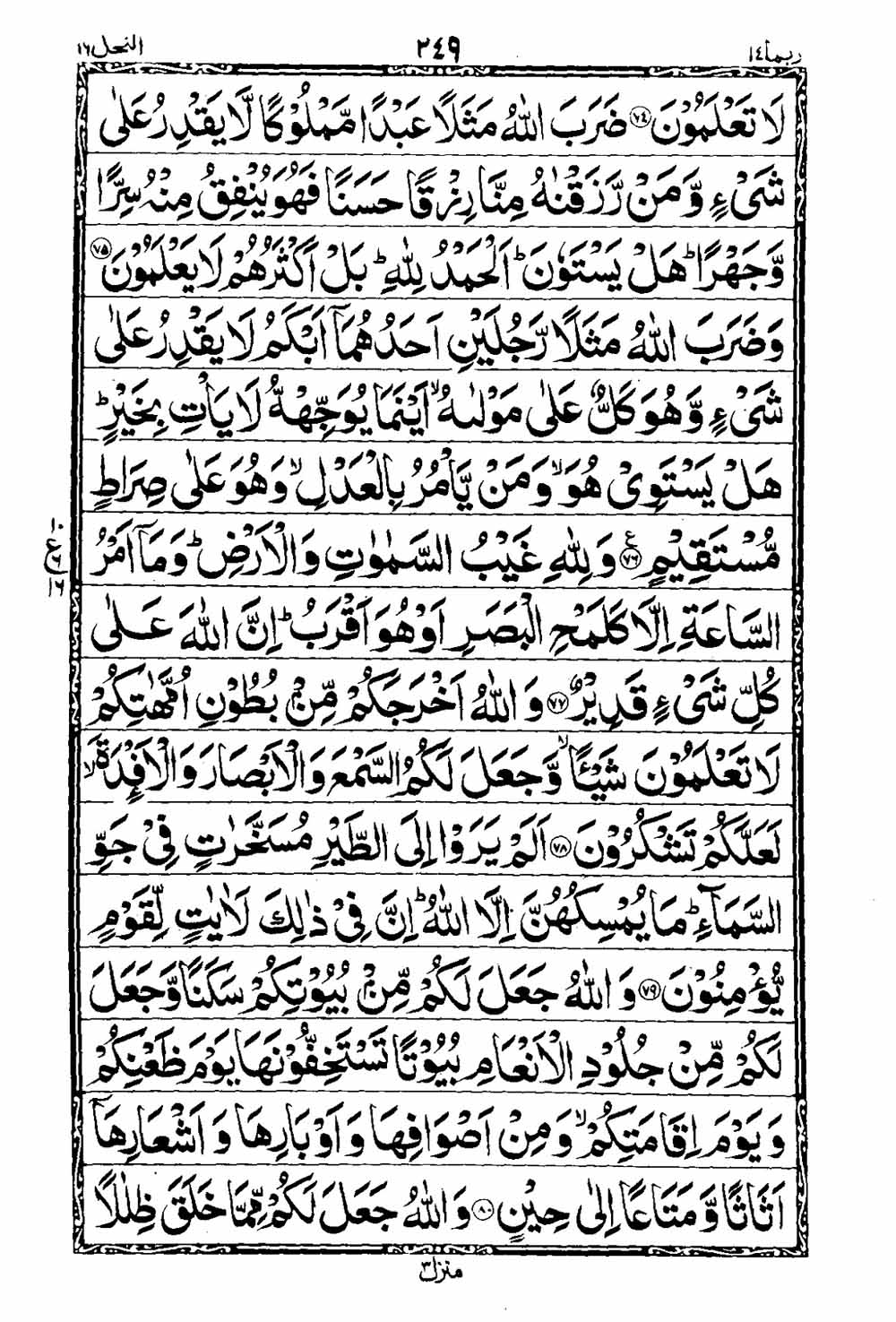 16 Lines Al Quran Part 14 Page 250