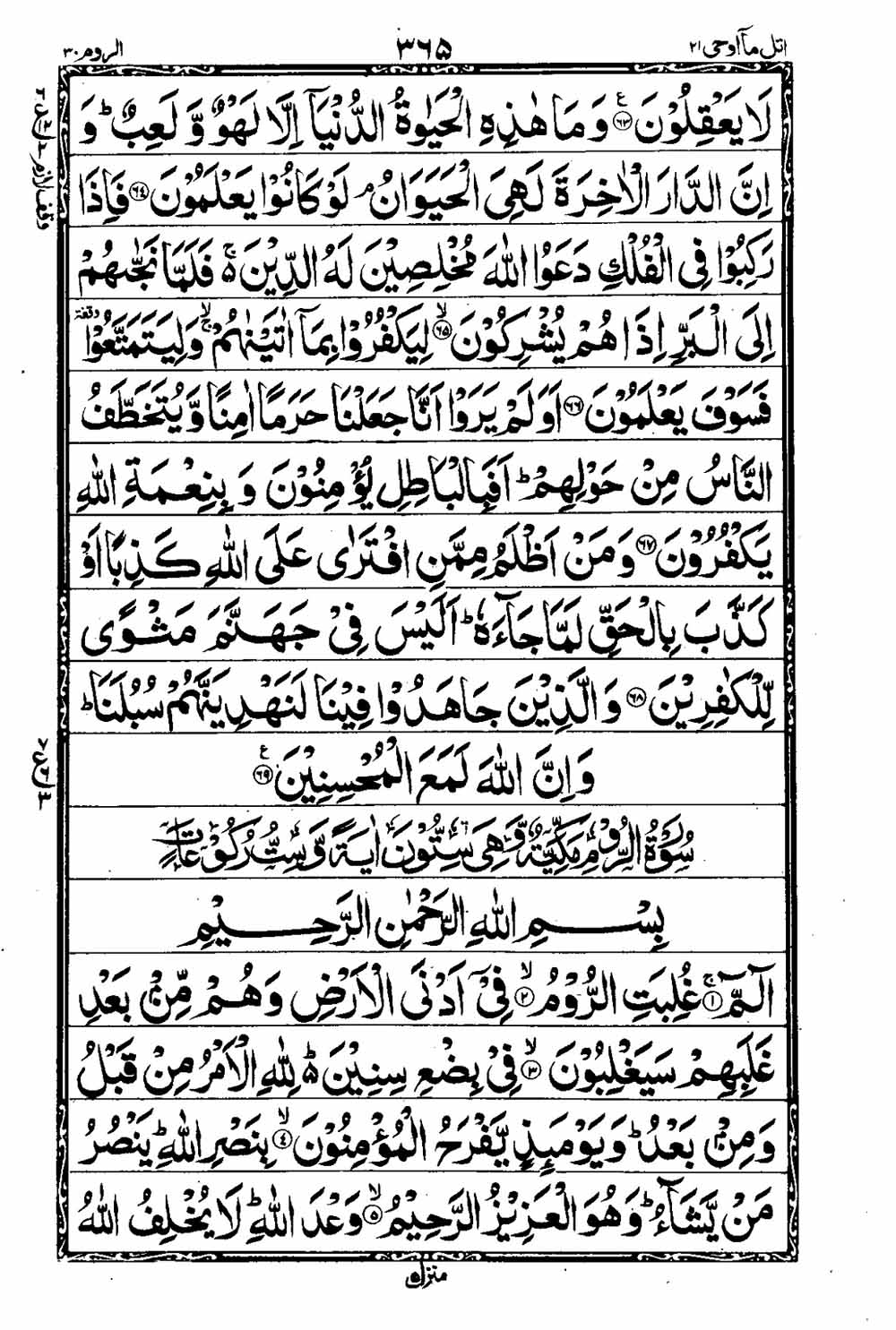 16 Lines Al Quran Part 21 Page 366