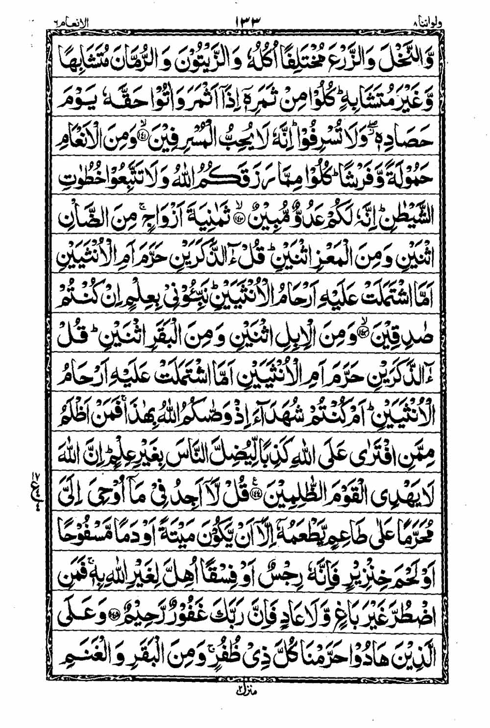 16 Lines Al Quran Part 8 Page 134