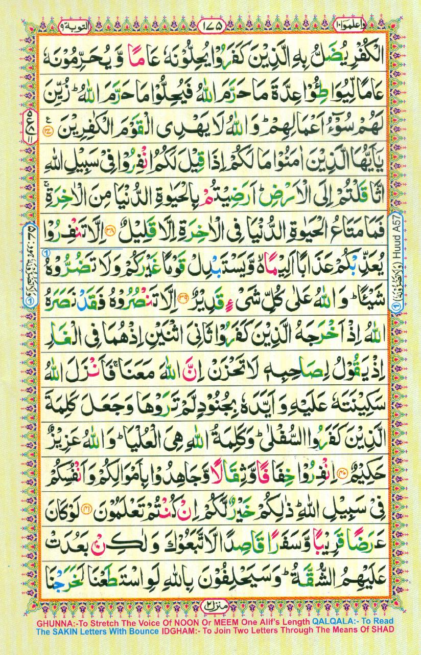 16 Lines Color Coded Al Quran Parah 10 Page 175