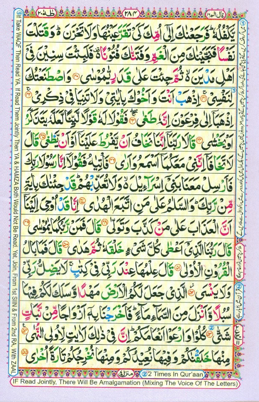 16 Lines Color Coded Al Quran Parah 16 Page 284